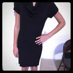 Black turtleneck sweater dress